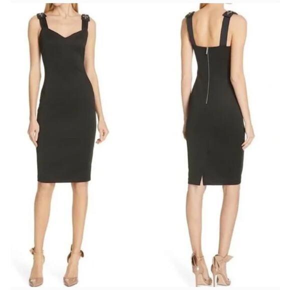 Ted Baker London Nancila Bow Ribbon Jewel Strap Sheath Dress Size 4 US 10 - Picture 1 of 14